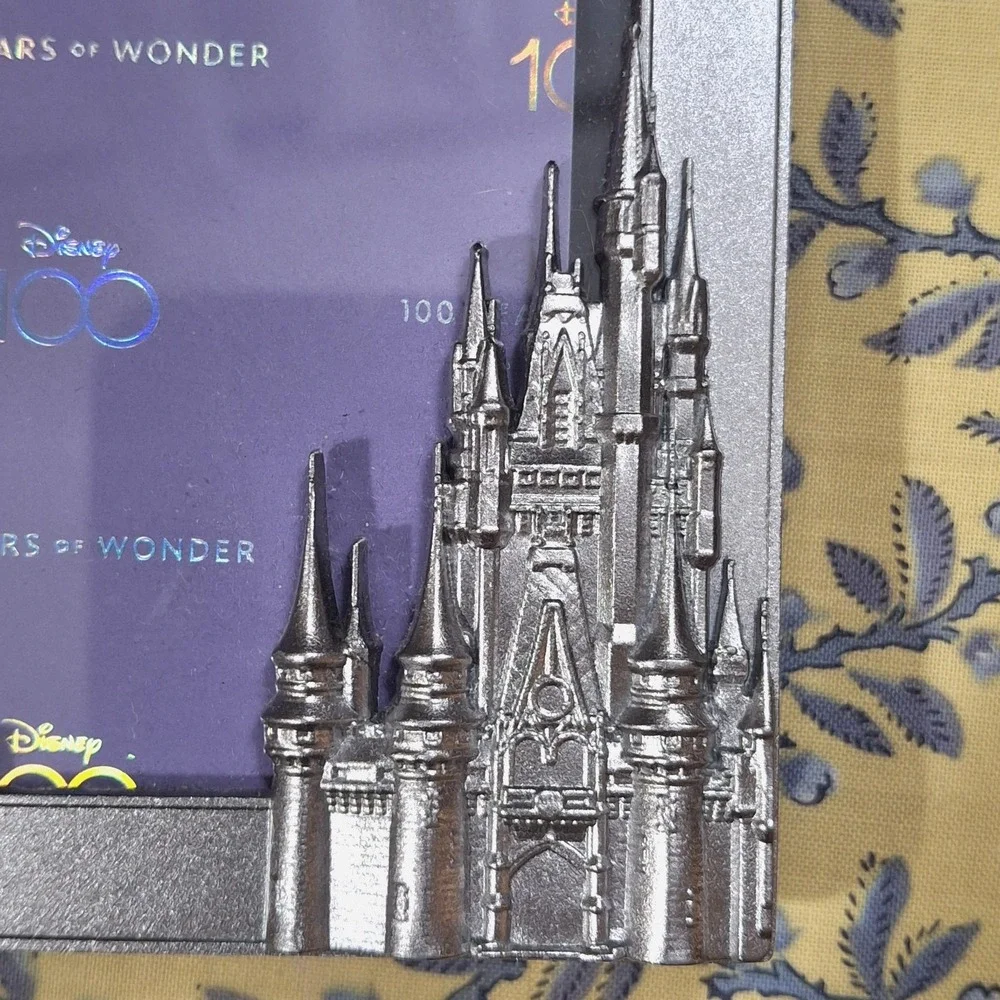 Disney Parks 100th Anniversary WDW Sculpted Metal Photo Frame 4